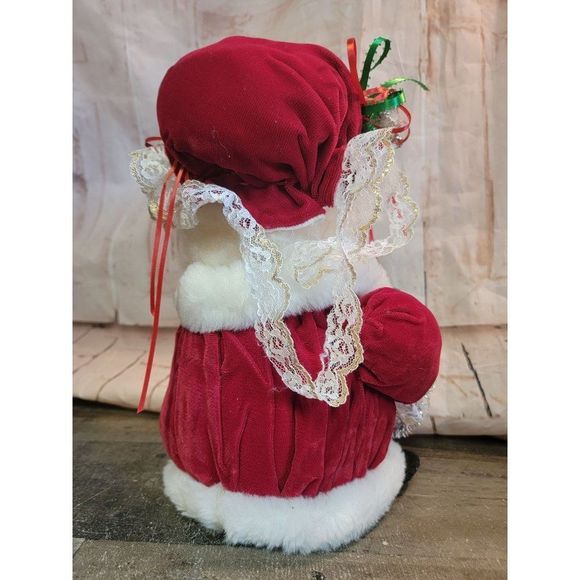 Plush mrs. Claus Xmas wreath Bell decor figure - Picture 4 of 6
